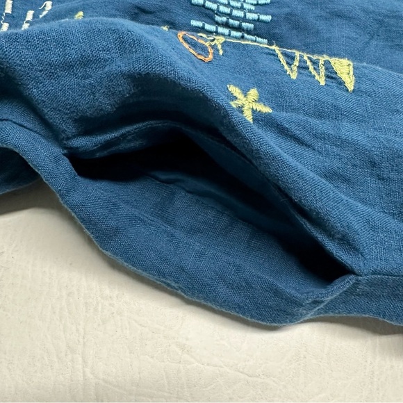 Johnny Was Biya Embroidered linen Blue Tunic dress size XL NWT - Picture 14 of 15